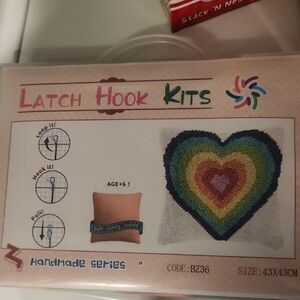 Rainbow Heart Latch Hook Kit
